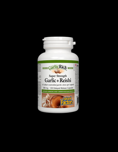 GarlicRich® Super Strength Garlic+Reishi / Garlic + Reishi x 120 capsules - Nutra Best Europe
