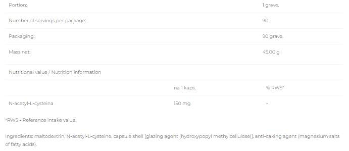 NAC 150 mg [90 capsules, 90 Doses] - Nutra Best Europe