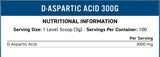 D-Aspartic Acid Powder 3000 mg - 300 grams - Nutra Best Europe