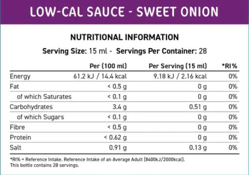 Fit Cuisine Low-Cal Sauce | Sweet Onion - 425 ml - Nutra Best Europe