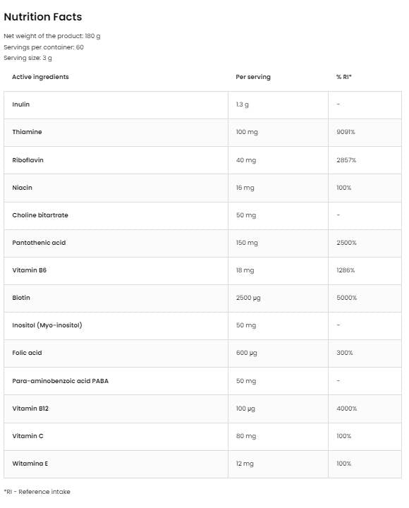 Methyl B-Complex Powder 180 grams - Nutra Best Europe