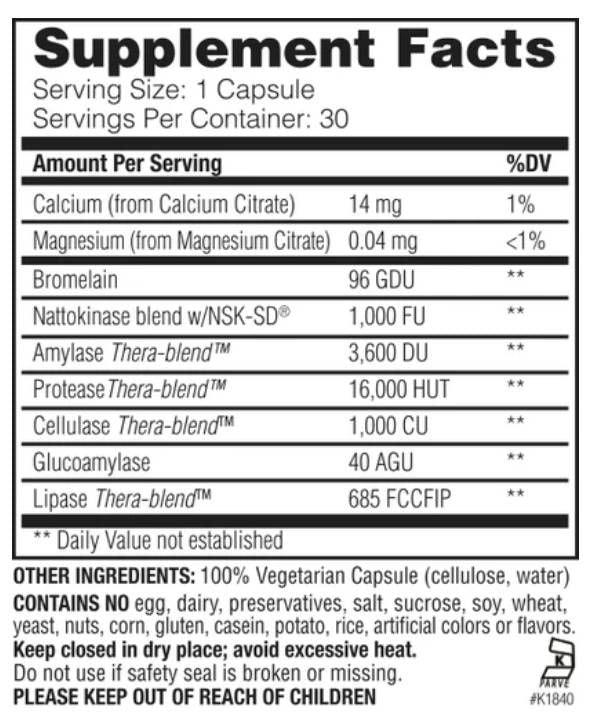 Natto-K | Nattokinase with Bromelain & Enzymes - 90 capsules - Nutra Best Europe