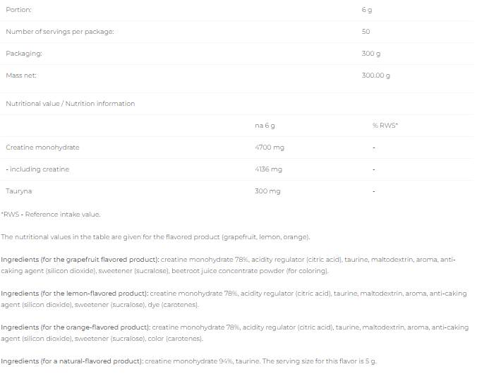 Creatine Monohydrate - 500 grams - Nutra Best Europe