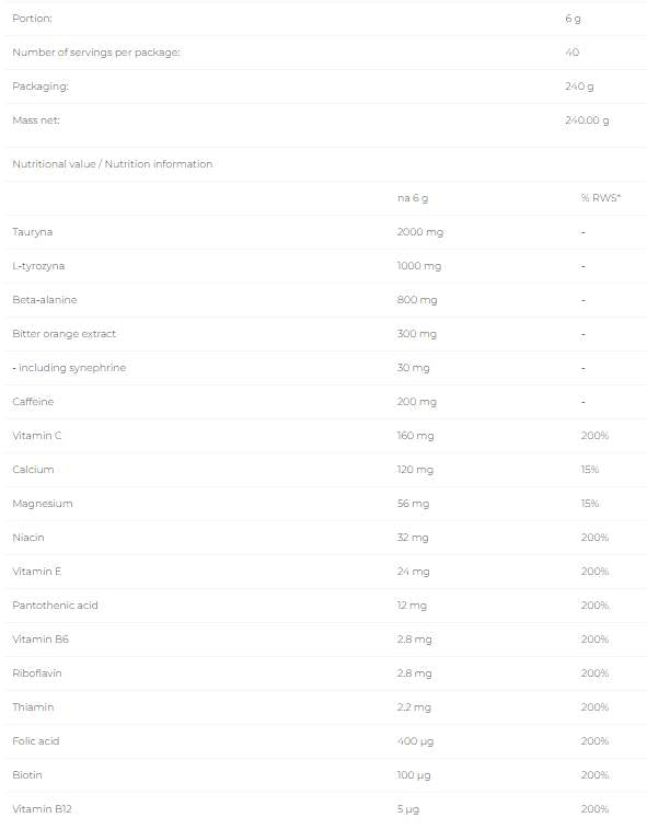 Craze Pre-Workout - 240 grams - Nutra Best Europe