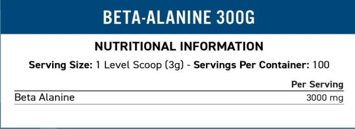 Beta-Alanine Powder 3000 mg - 300 grams - Nutra Best Europe
