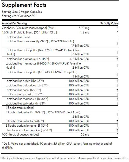 Women's Daily Probiotic + Prebiotic FOS - 60 capsules - Nutra Best Europe
