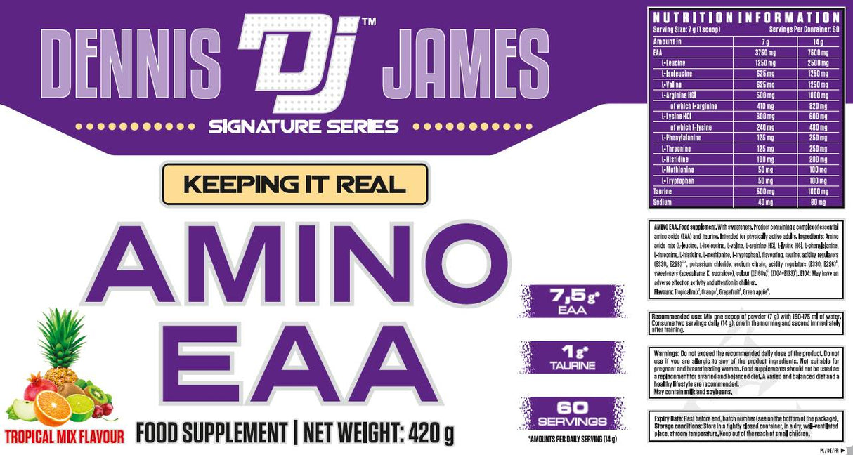 Amino EAA Powder | with Taurine - 420 grams - Nutra Best Europe