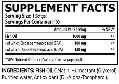Omega-3 1000 mg - 100 Softgels - Nutra Best Europe