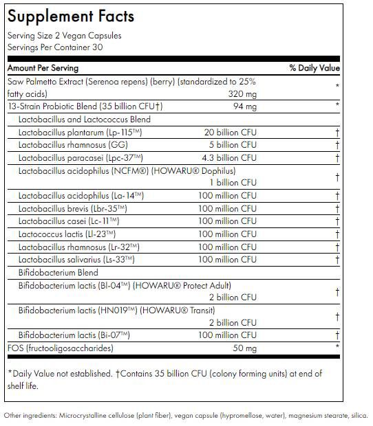 Men's Daily Probiotic + Prebiotic FOS - 60 capsules - Nutra Best Europe