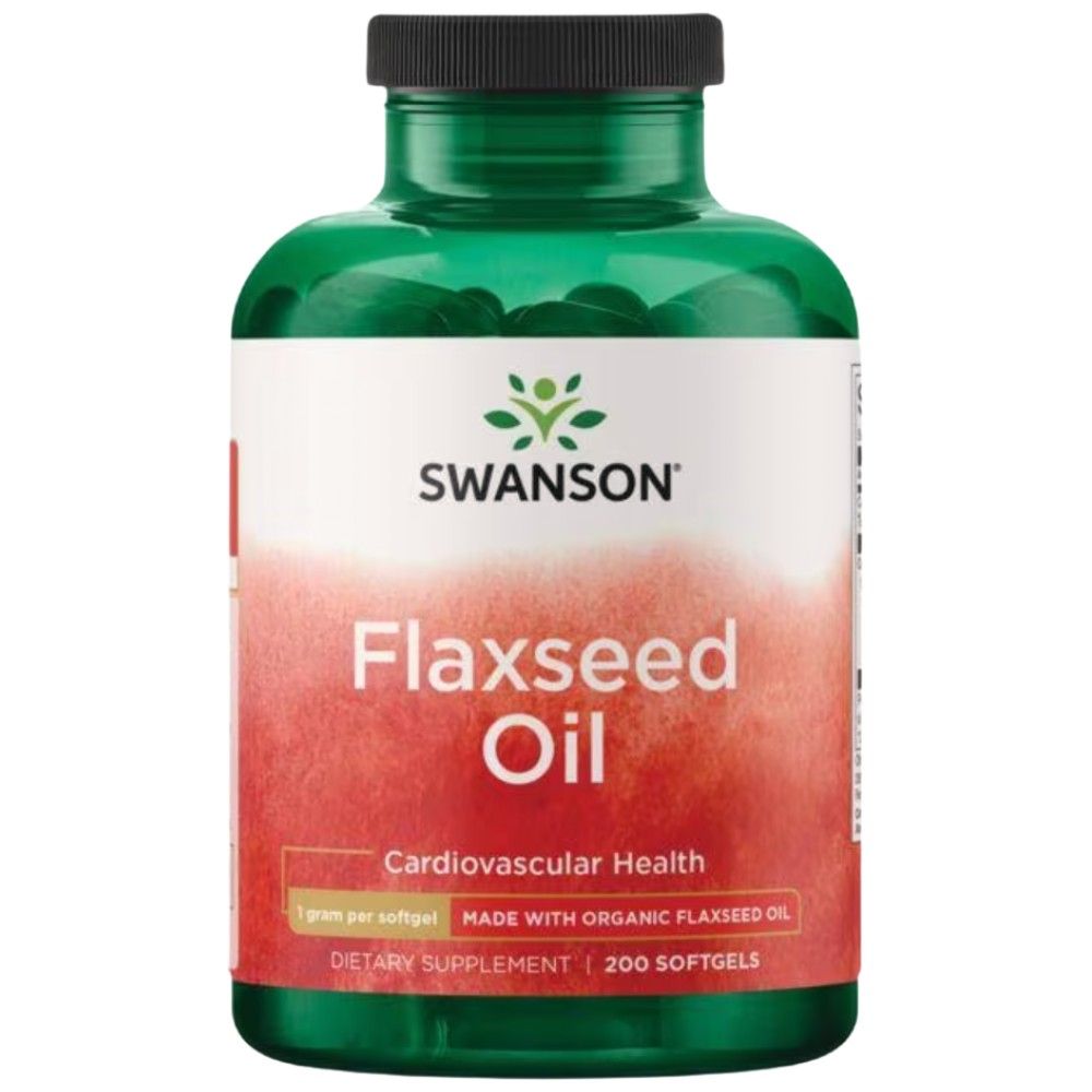 Flaxseed Oil 1000 mg - 200 Gel Capsules - Nutra Best Europe