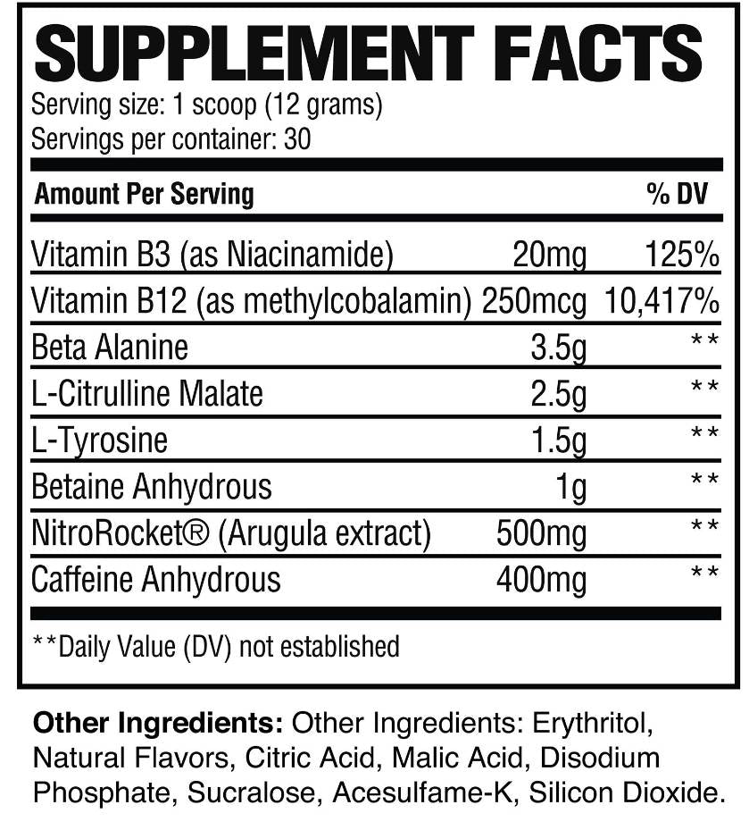 RAW Pre Extreme - 360 grams - Nutra Best Europe