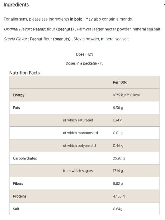 Peanut Butter Powder - 180 grams - Nutra Best Europe