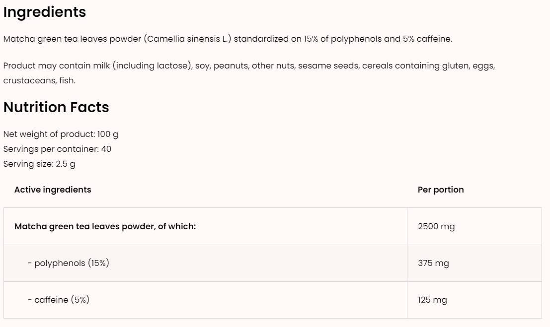 Matcha Green Tea Powder 100 grams - Nutra Best Europe