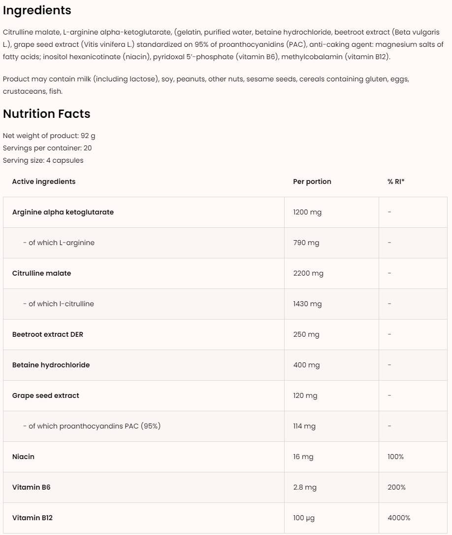 NO Booster Extreme 80 capsules - Nutra Best Europe