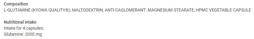 Glutamine Kyowa® 2000 mg - 120 capsules - Nutra Best Europe