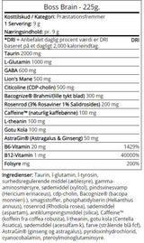 Boss Brain | Nootropic with Bacopa, Rhodiola & Lion's Mane - 225 grams - Nutra Best Europe