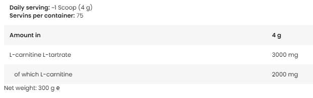 LevroLegendary L-Carnitine Powder - 300 grams - Nutra Best Europe