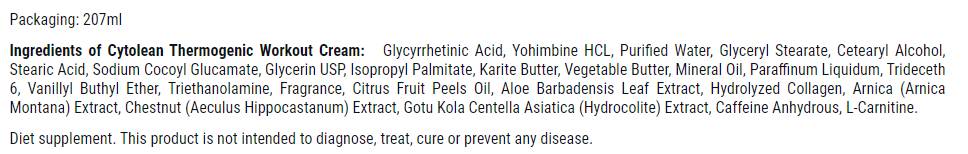 Cytolean Thermogenic Workout Cream - 207 ml - Nutra Best Europe