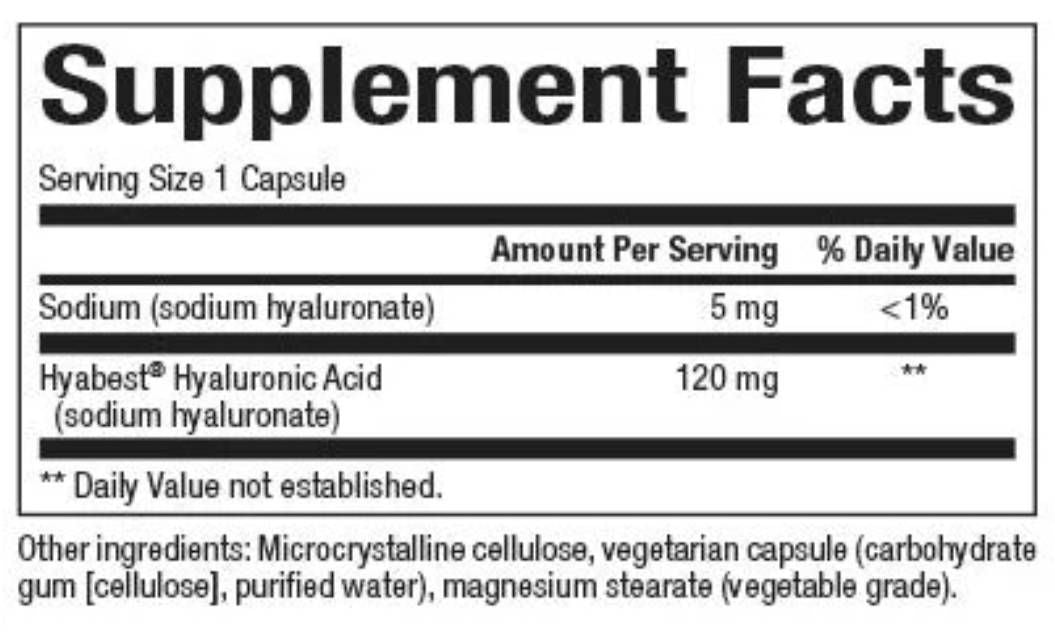 Vegan Hyaluronic Acid HyAppeal® 120 mg - 60 capsules - Nutra Best Europe