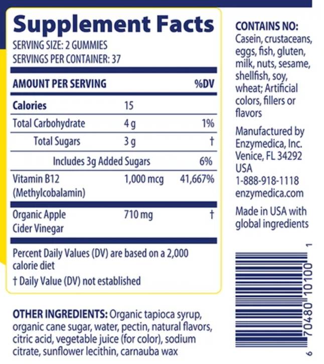 Apple Cider Vinegar Gummies - 74 gummies - Nutra Best Europe