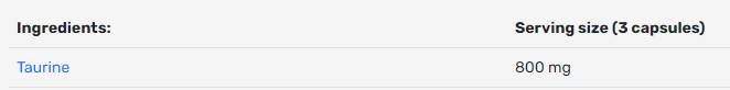 Taurine 800 mg - 100 capsules - Nutra Best Europe