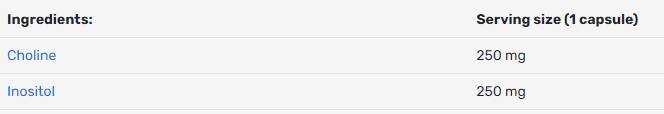 Choline + Inositol - 100 capsules - Nutra Best Europe