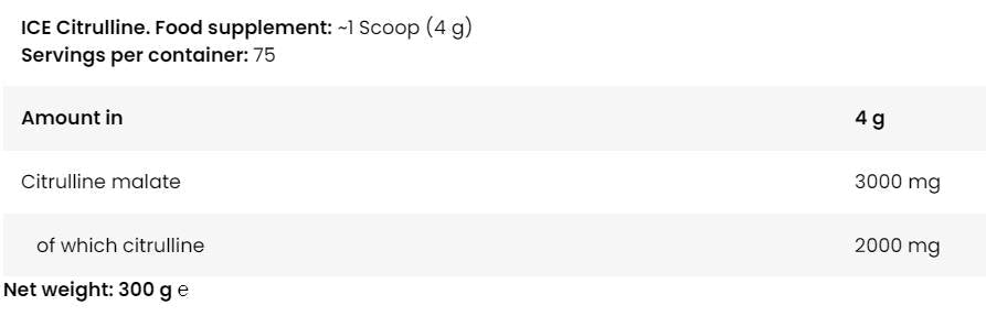 ICE Citrulline - 300 grams - Nutra Best Europe