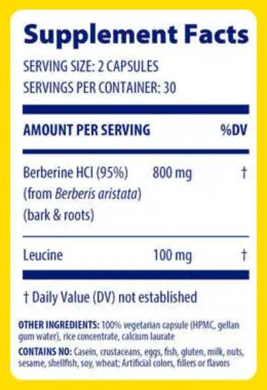 Berberine 800 mg - 60 capsules - Nutra Best Europe