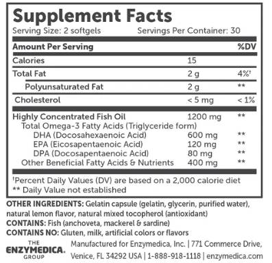 Aqua Biome Omega-3 Classic Strength 1200 mg - 60 Gel capsules - Nutra Best Europe