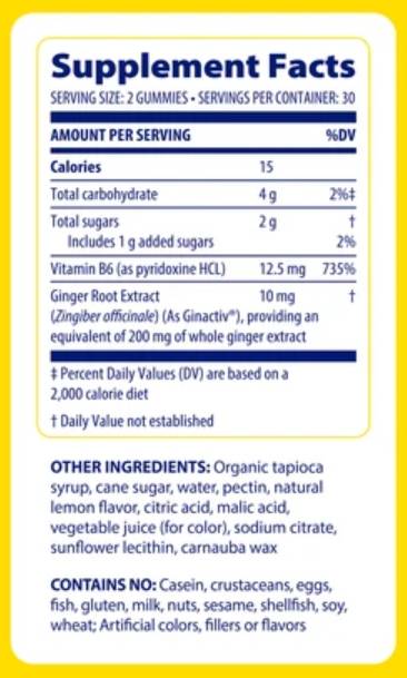 Ginger & Vitamin B6 Gummies - 60 gummies - Nutra Best Europe