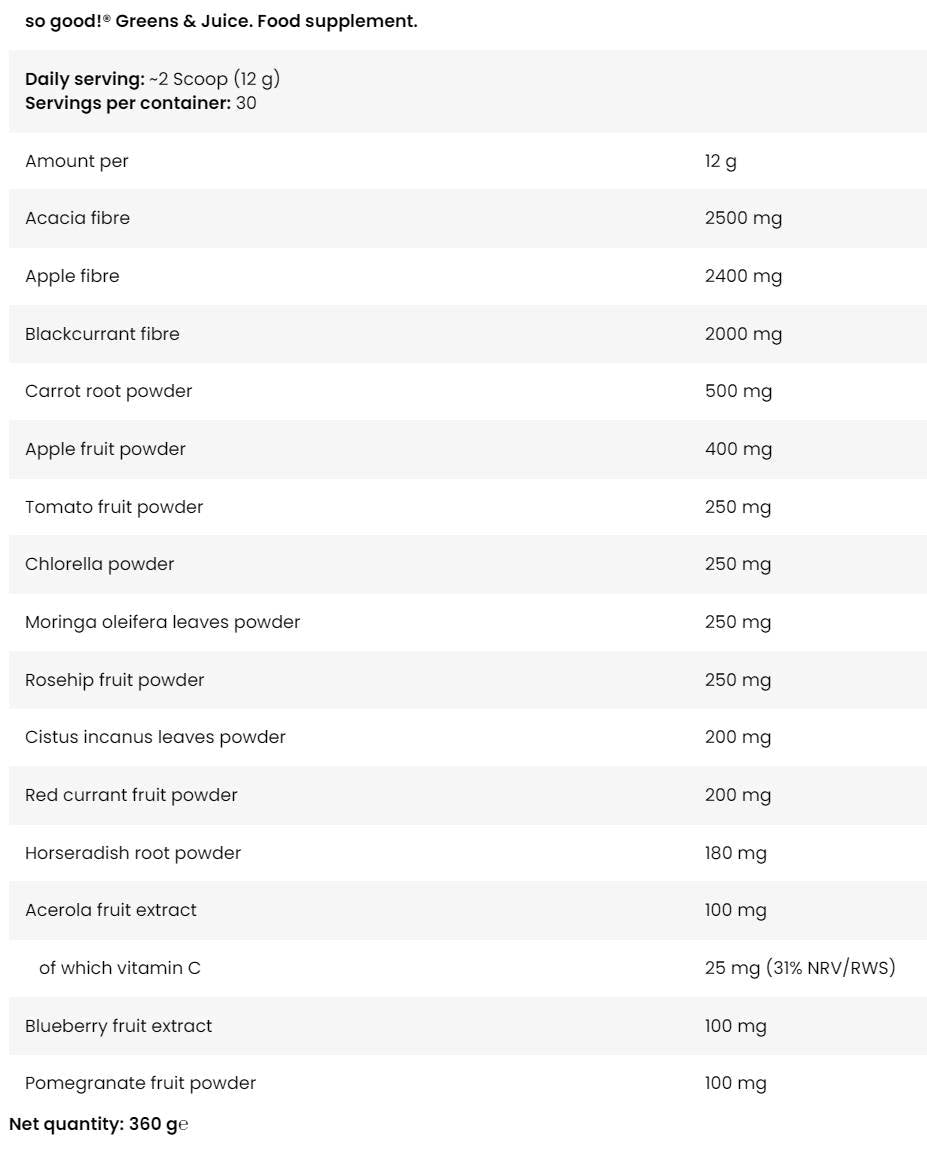 Greens & Juice | So Good! Series - 360 grams - Nutra Best Europe