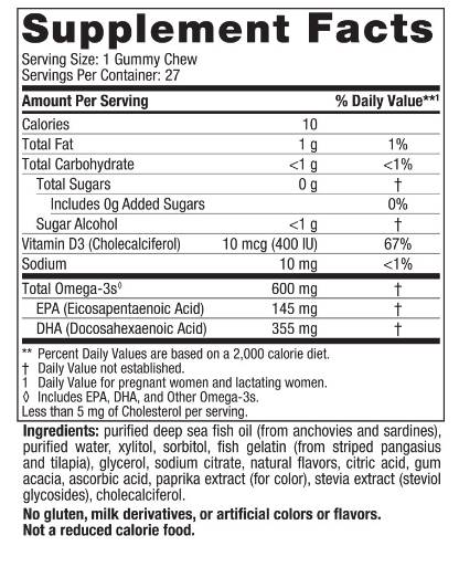 Prenatal DHA Gummy Chews 600 mg - 27 gummies - Nutra Best Europe