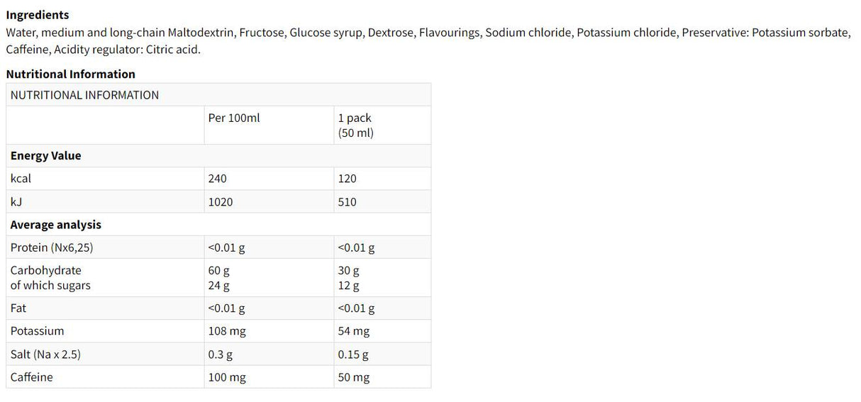 ENERGIA RAPIDA PROFESSIONAL | with Caffeine & Electrolytes - 15 x 50 ml - Nutra Best Europe