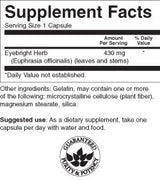 Eyebright Herb 430 mg - 100 capsules - Nutra Best Europe