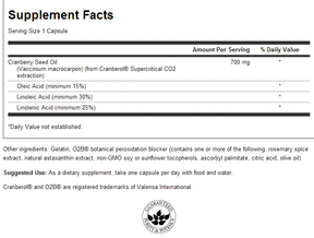 Omega 3-6-9 Cranberry 700 mg 30 Gel capsules - Nutra Best Europe