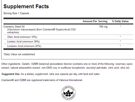 Omega 3-6-9 Cranberry 700 mg 30 Gel capsules - Nutra Best Europe