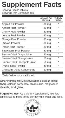 Fruit4Life 425 mg 300 Tablets - Nutra Best Europe