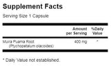 Muira Puama Root 400 mg 90 capsules - Nutra Best Europe