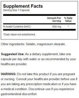 NAC N-Acetyl Cysteine 600 mg 100 capsules - Nutra Best Europe
