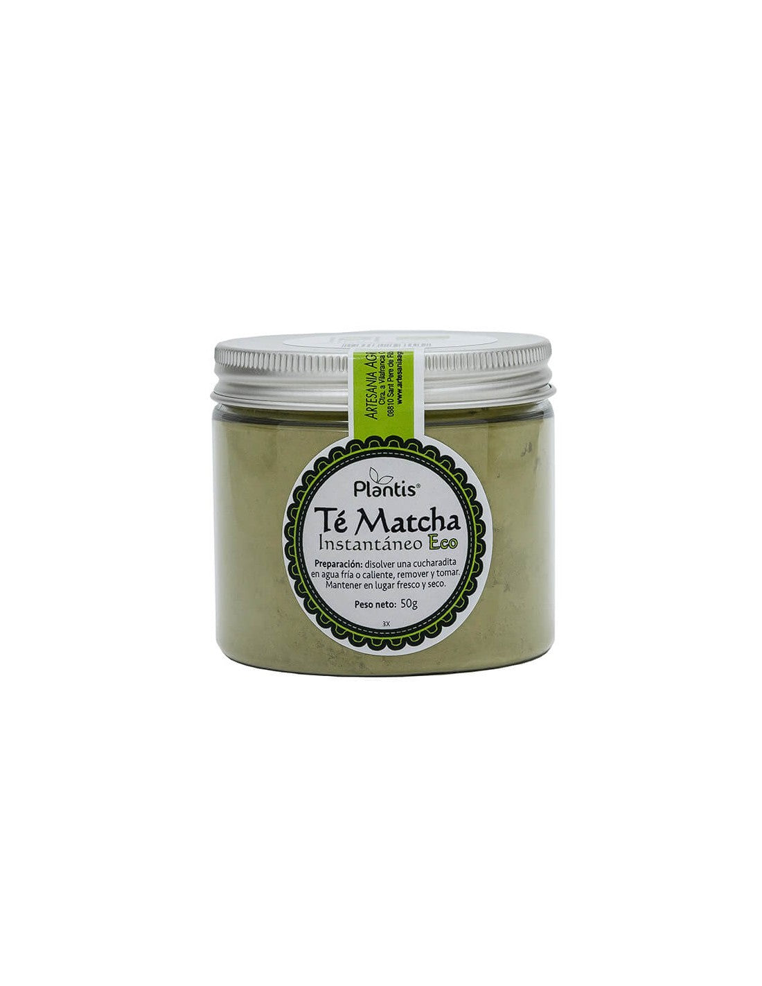 Instant organic matcha tea powder - metabolism and energy - Té Matcha Instantáneo Eco Plantis®, 50 g powder - Nutra Best Europe