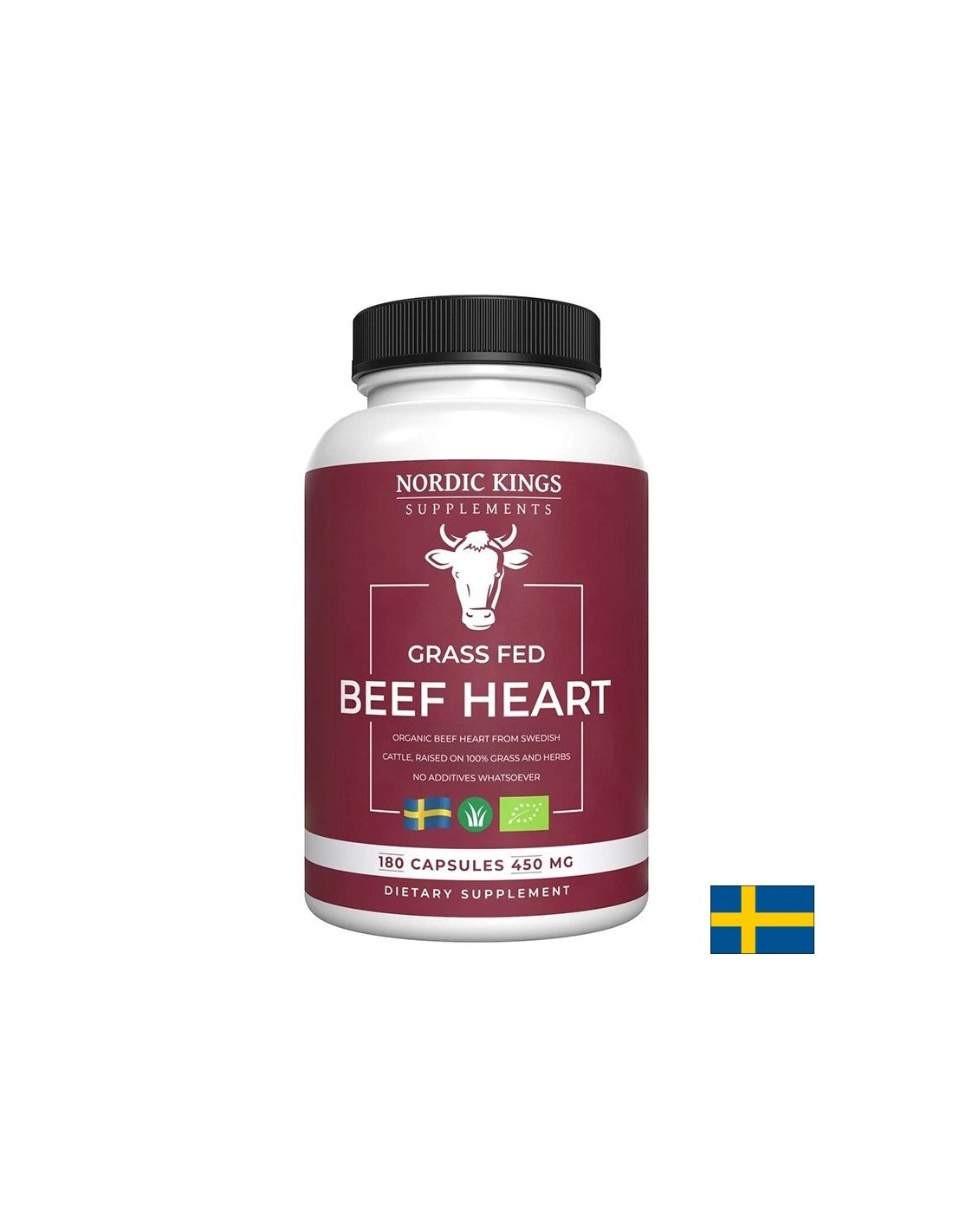 Beef heart from grass-fed animals (Organic), 180 capsules Nordic Kings - Nutra Best Europe