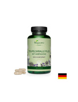 Teufelskralle Plus Mit Harpagosid/ Herbal formula with devil's claw, white willow and ginger, 120 capsules, 100% Vegan Vegavero - Nutra Best Europe