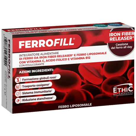 FERROFILL 30 mg | with Iron Fiber Releaser® & Liposomal Iron - 30 Tablets - Nutra Best Europe