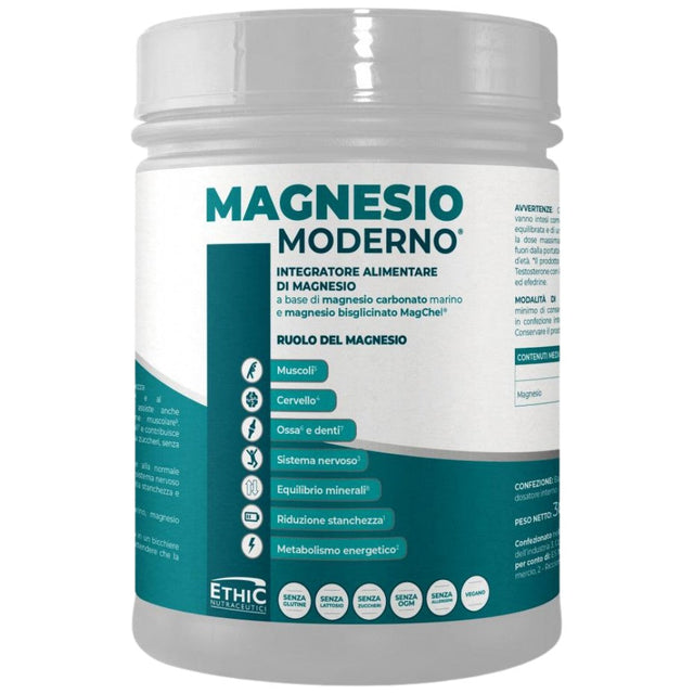 Magnesio Moderno | with Marine Magnesium Carbonate & Magnesium Bisglycinate - 300 grams - Nutra Best Europe