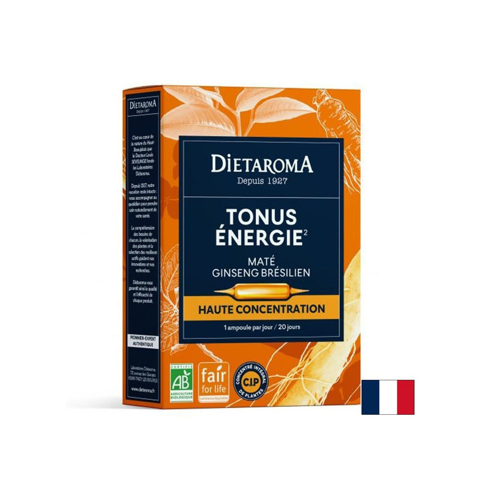 Tone and energy (with yerba mate, Brazilian ginseng), 20 drinking ampoules - Nutra Best Europe
