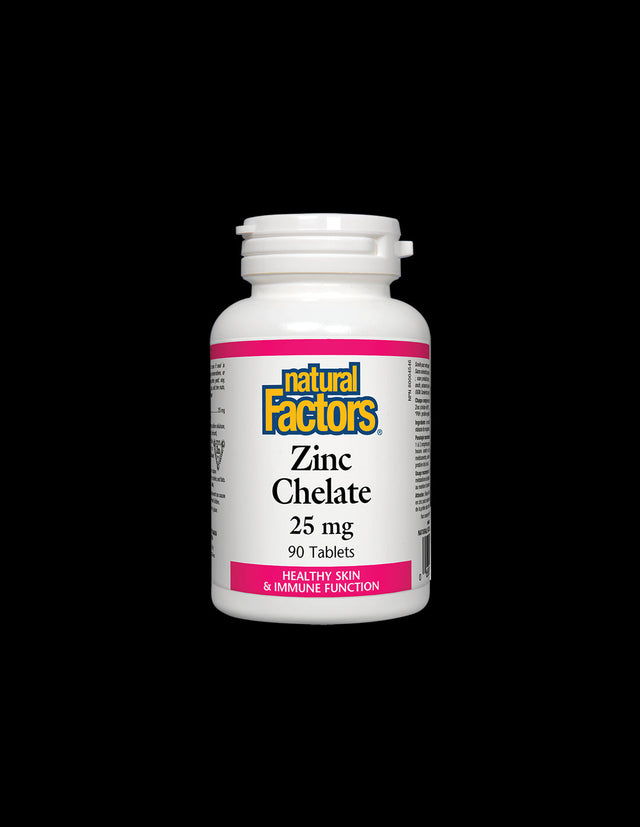 Zinc Chelate/ Zinc (chelate) 25 mg x 90 tablets Natural Factors - Nutra Best Europe