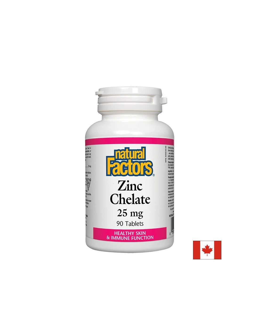 Zinc Chelate/ Zinc (chelate) 25 mg x 90 tablets Natural Factors - Nutra Best Europe