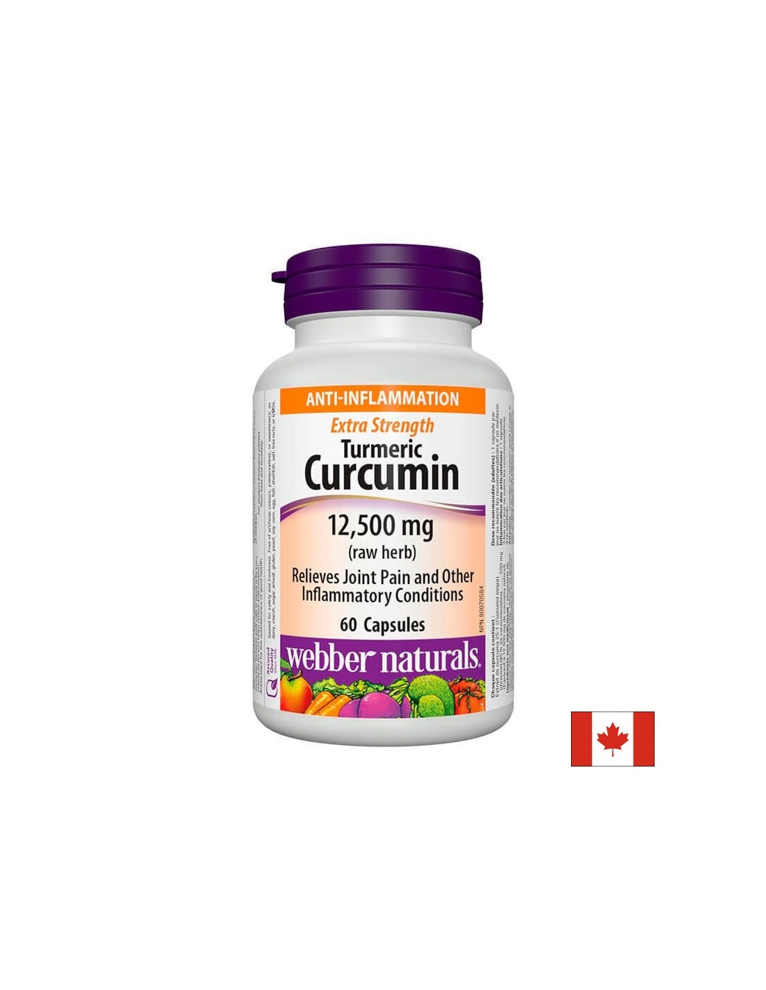 Turmeric Curcumin Extra Strength/ Turmeric (curcumin) 500 mg x 60 capsules Webber Naturals - Nutra Best Europe