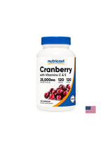 Urinary health - Cranberry 500 mg + vitamin C and E, 120 capsules - Nutra Best Europe