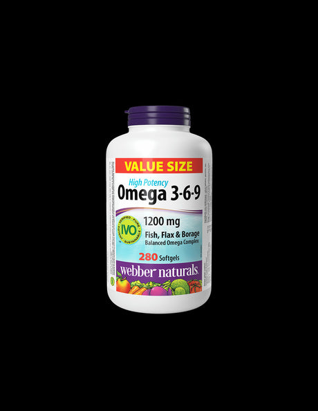 In support of immunity, vision and brain function - Omega 3-6-9, 1200 mg x 280 softgel capsules - Nutra Best Europe